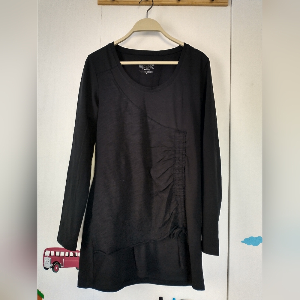 Neon Buddha black cotton tunic